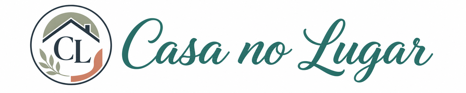 Logo da Casa no Lugar, site sobre organização, decoração funcional e ideias práticas para a casa
